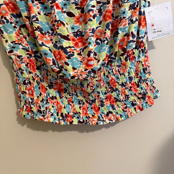 O'Neill Smocked off the Shoulder Floral Top - Picture 6 of 7